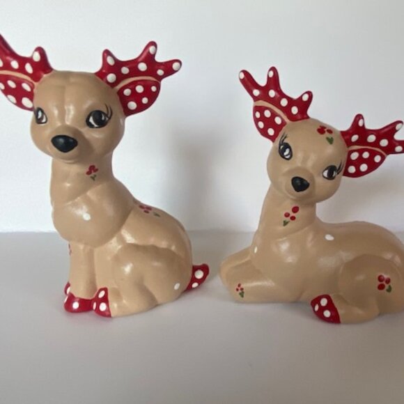 Vintage Kimple mold Quilted Reindeer figures Christmas decoration - Picture 2 of 13